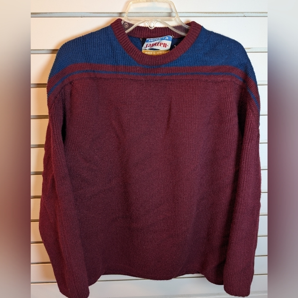 Jantzen Vintage Austrian 100% Heavyweight Wool Crewneck Sweater Size XL EUC
